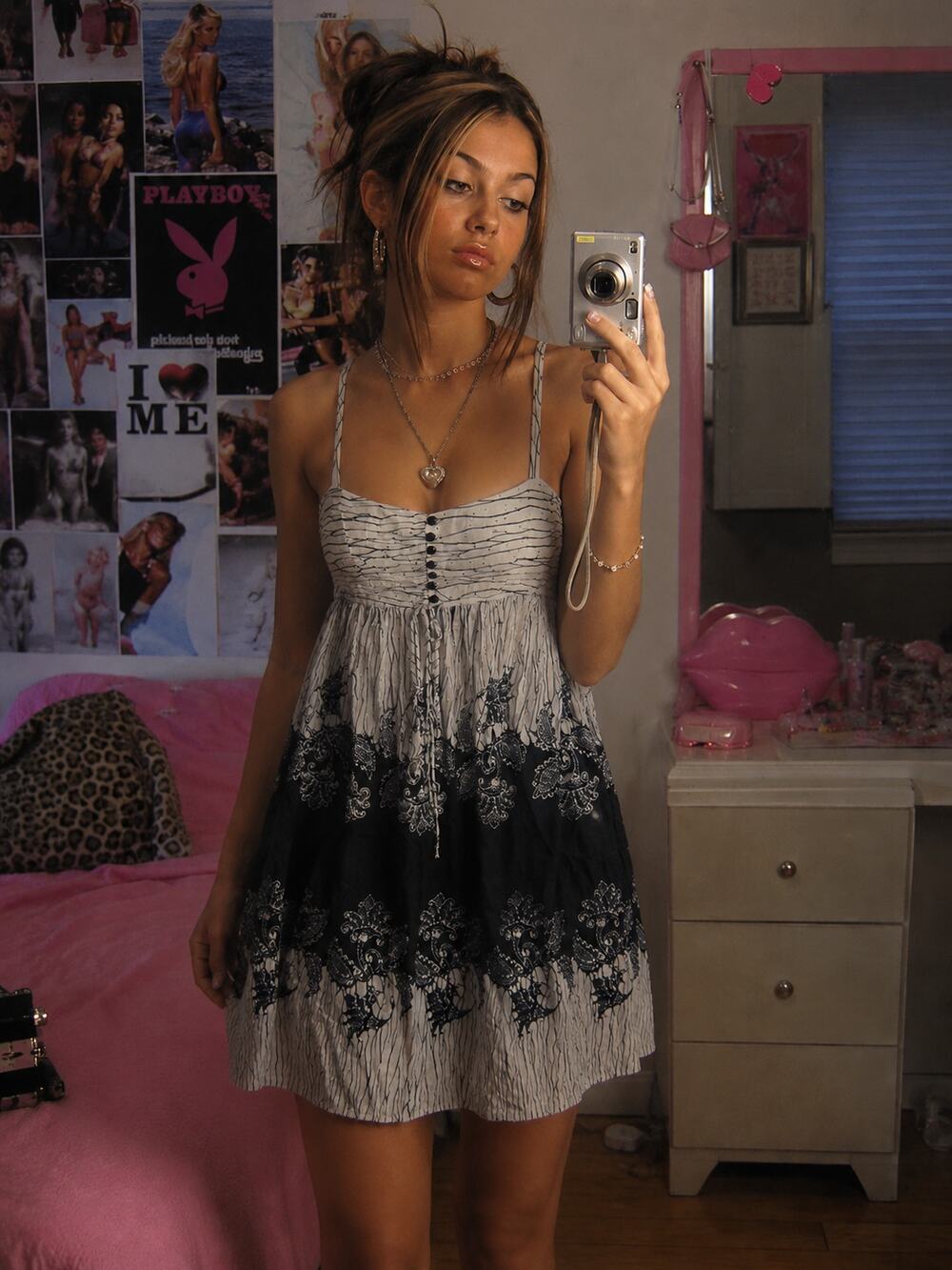 Dress S Y2K boho babydoll archival early-2000s indie sleaze Bandana Print